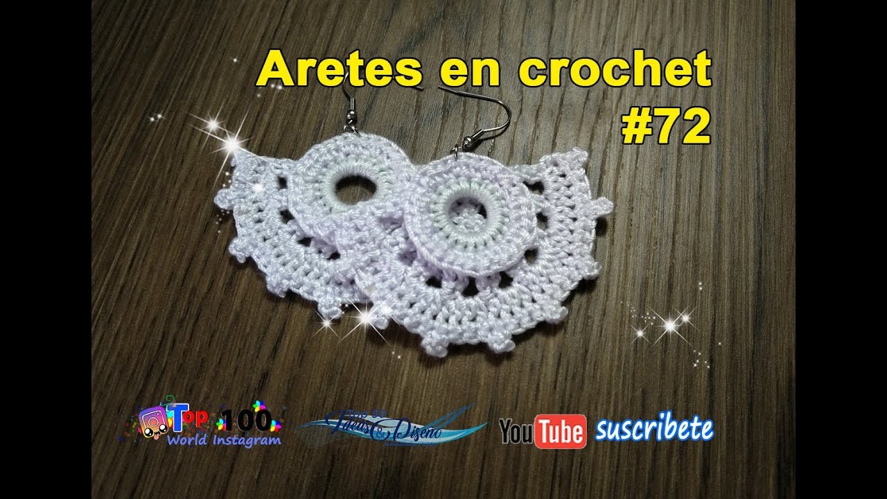 Hermosos aretes en Crochet #72, faciles de hacer!!