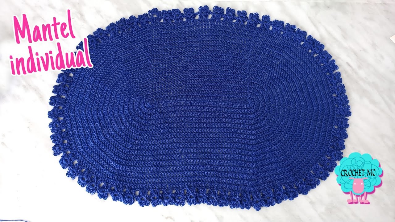Mantel individual ovalado a crochet - tutorial