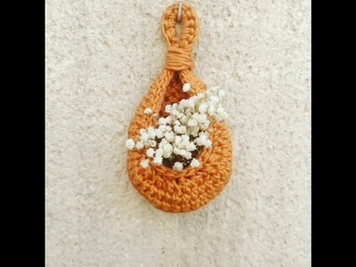Mini cesto colgante a crochet  ganchillo fácil decoración hogar  ????????????????