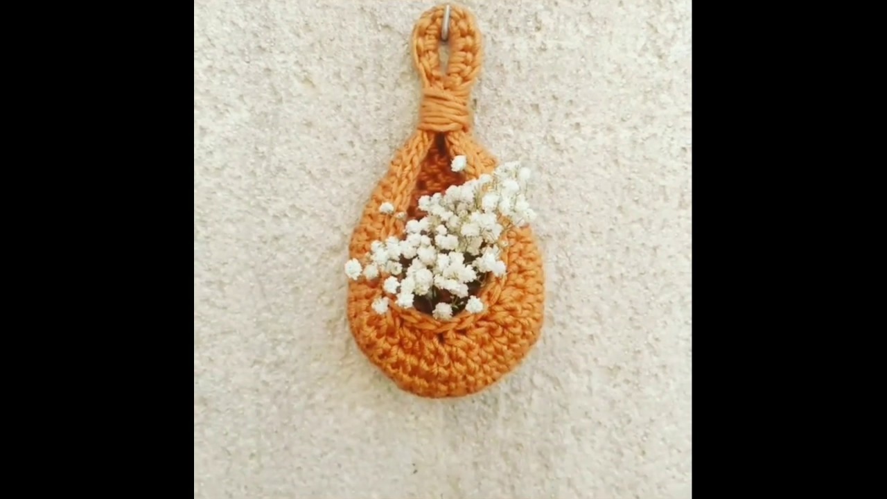 Mini cesto colgante a crochet  ganchillo fácil decoración hogar  ????????????????