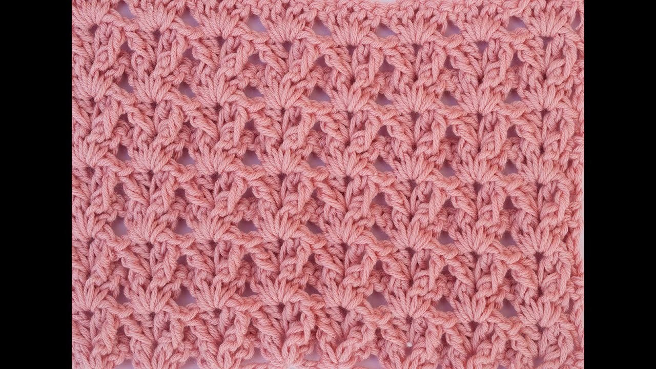 PUNTADA DE ABANICOS EN RELIEVE  A CROCHET MUY FÁCIL DE HACER  #crochet #ganchillo #puntadacrochet