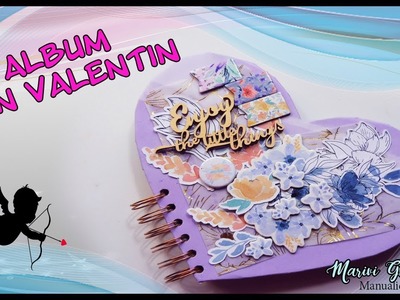 Tutorial de Scrapbookin facil - Álbum de San valentin decorado con Gelli® plate