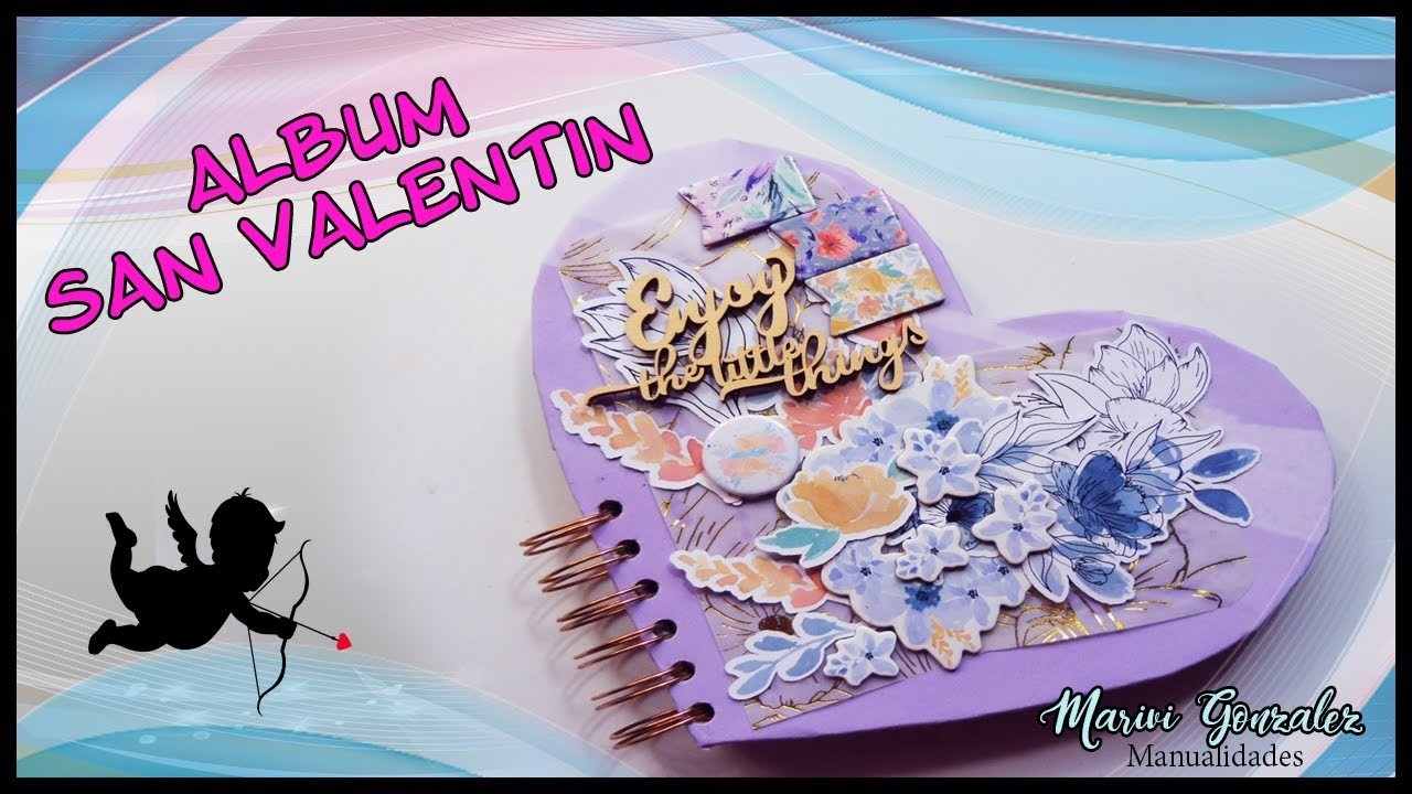 Tutorial de Scrapbookin facil - Álbum de San valentin decorado con Gelli® plate