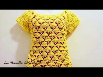 BLUSA A CROCHET con Triangulos #crochet #LasMaravillasdelCrochet