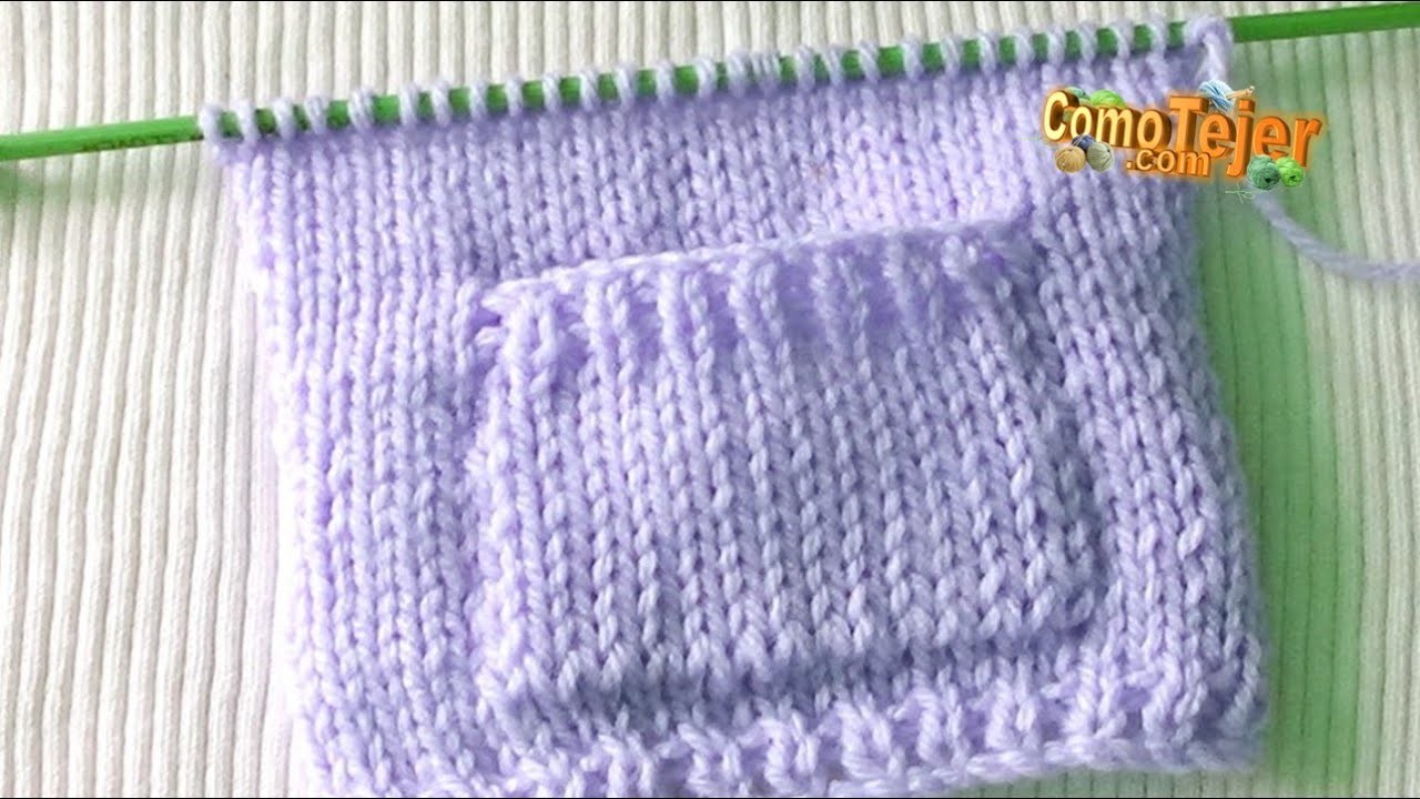 Bolsillo sin Costuras- Una Pieza-Seamless Inset Pockets knitting  (736)
