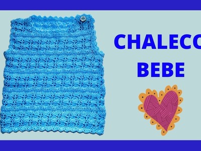 CHALECO recién Nacido (0 a 3 meses) en tejido #crochet - Tutorial paso a paso - Moda a Crochet
