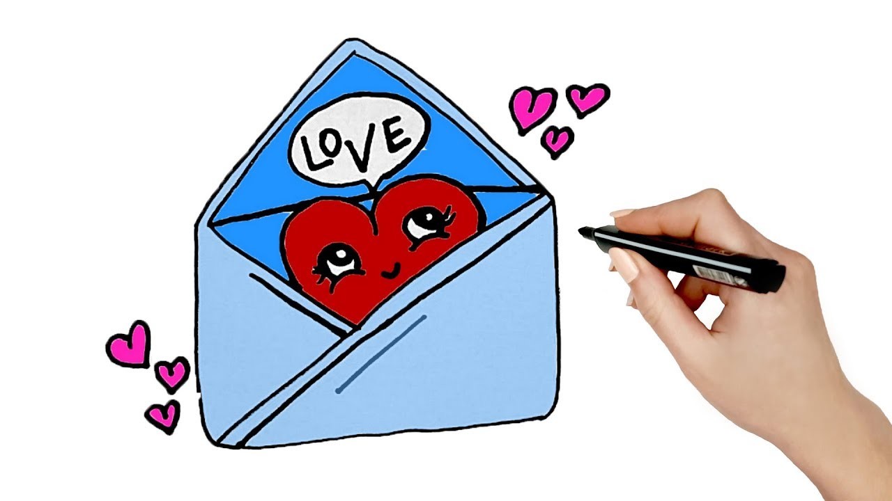 Cómo Dibujar Una Carta De Amor Fácil How To Draw A Super Cute Love Enveloppe 8498