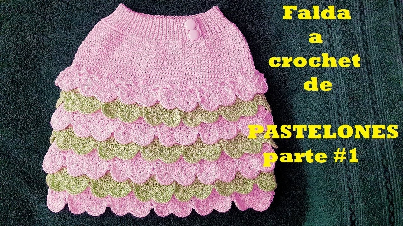 Como hacer Falda de Pastelones a crochet - facil - parte 1