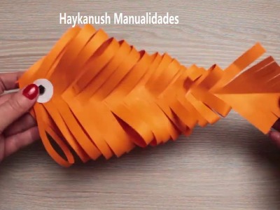 Como hacer peces de papel facil paso a paso
