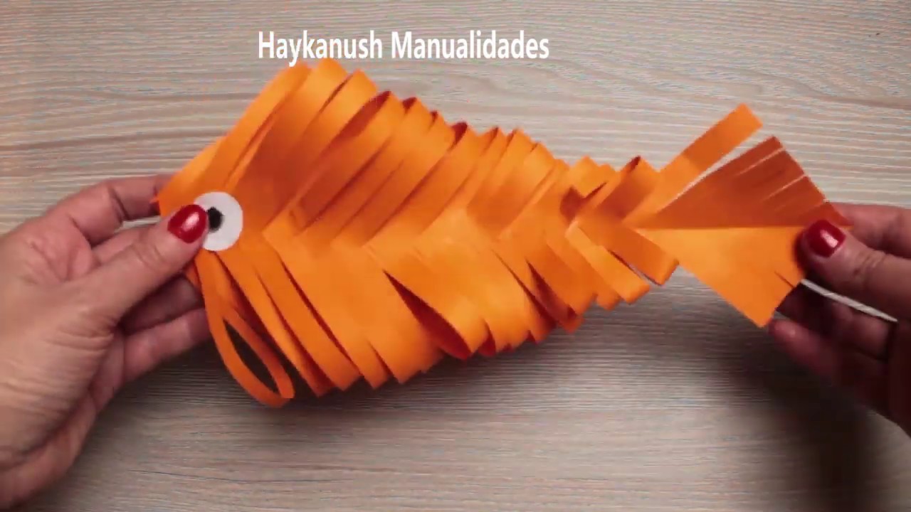Como hacer peces de papel facil paso a paso