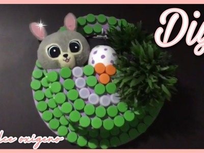 DIY. HERMOSA CORONA DE PASCUA. FACIL CON MATERIALES RECICLABLES