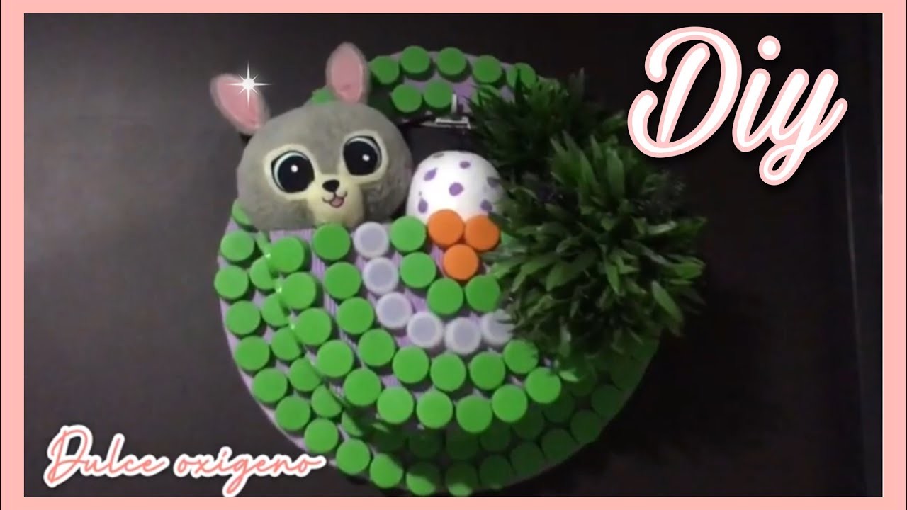DIY. HERMOSA CORONA DE PASCUA. FACIL CON MATERIALES RECICLABLES