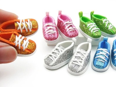 DIY Miniature Craft - Mini Glitter Sneakers Shoe