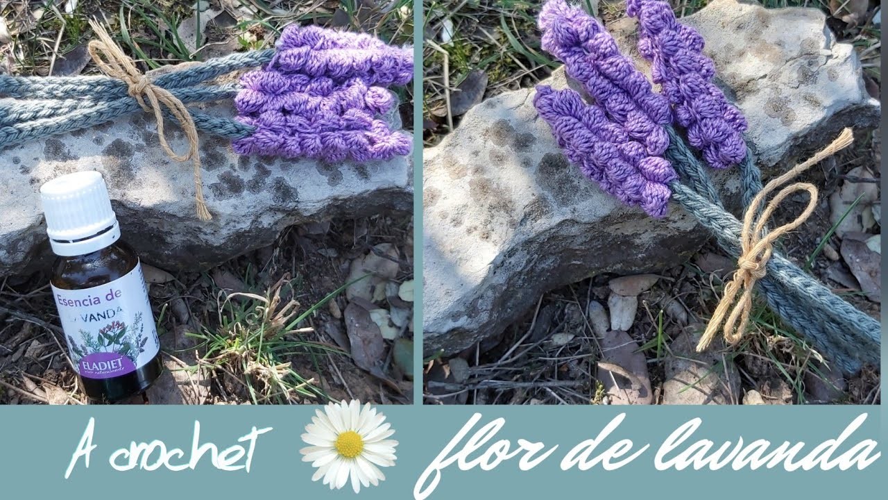 Flor de lavanda a crochet tutorial a ganchillo flor aromatizada crochet flower
