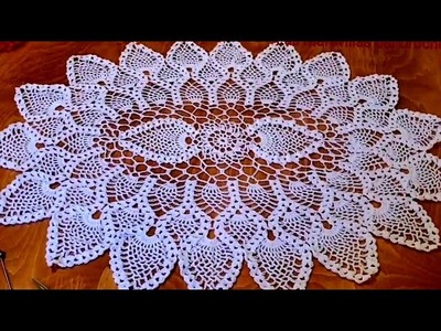 #LasMaravillasdelCrochet TAPETE Ovalado de Piñas a Crochet(ganchillo) #1