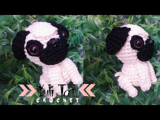 Llavero de perrito pug amigurumi fácil