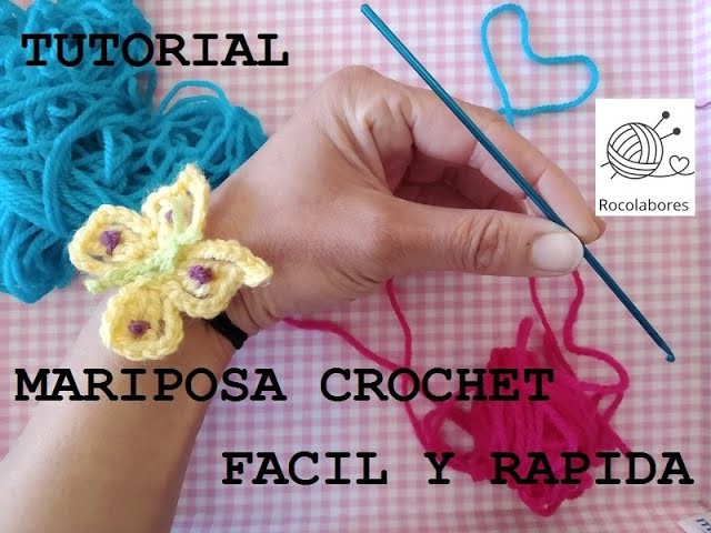 MARIPOSA CROCHET. TUTORIAL PASO A PASO. MARIPOSA DIY. FACIL Y RAPIDO. MARIPOSA GANCHILLO. ADORNO.