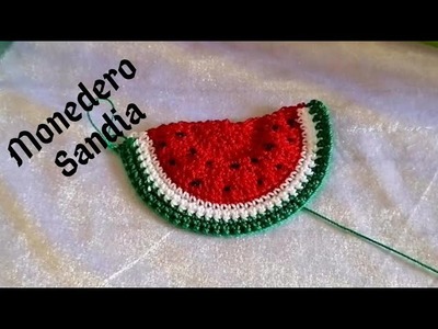 Monedero Sandia Tejido a Crochet. Monedero de frutas