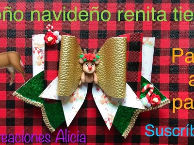 Moño Navideño De Renita Super Tierno. super cute Christmas hair bow. cómo hacer un moño de vinil