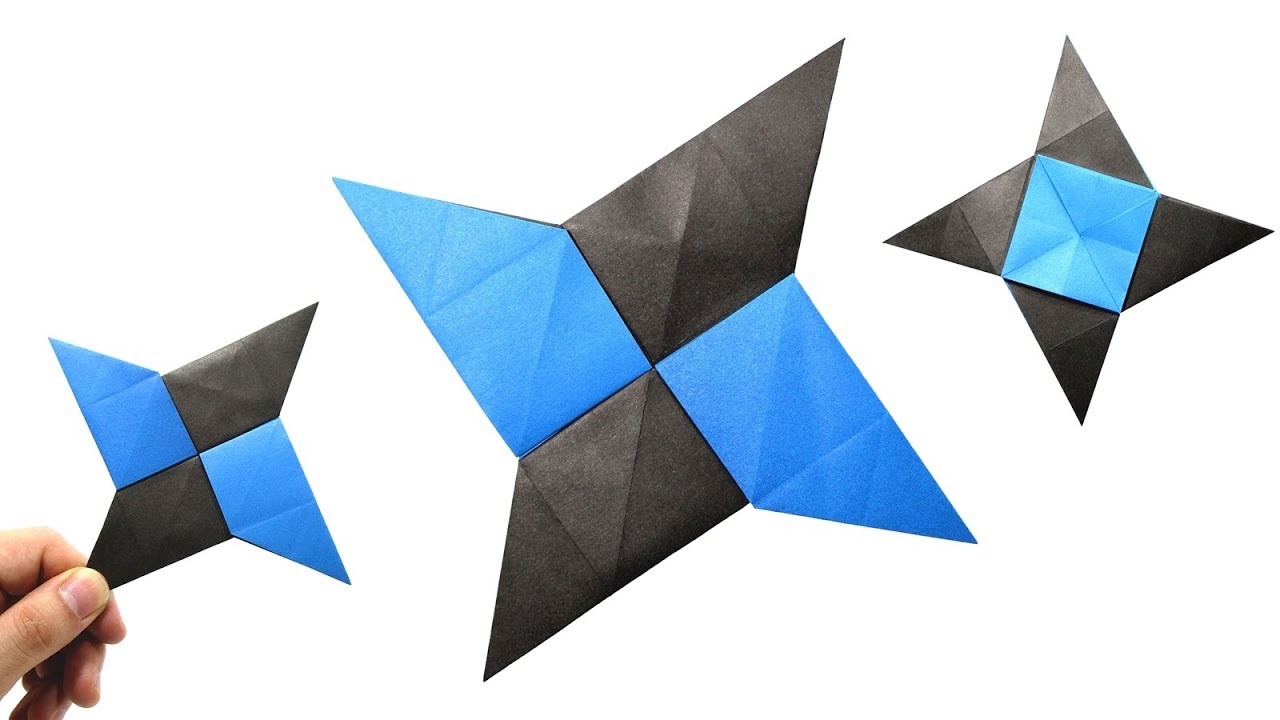 Origami Ninja Star (Román Diaz) Origami Shuriken Bicolor 折り紙 手裏剣