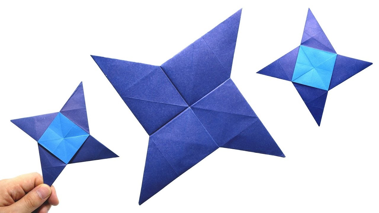 Origami Ninja Star (Román Diaz) Origami Shuriken bicolor 折り紙 手裏剣