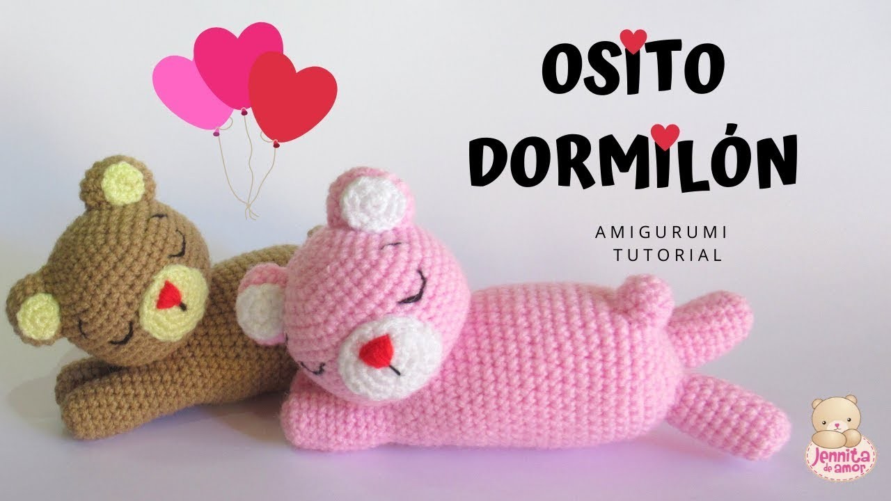 OSITO DORMILON Amigurumi Tutorial Crochet (Patrón en Descripción)