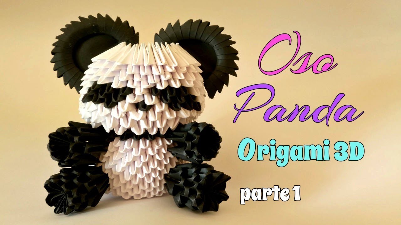 OSO PANDA en ORIGAMI 3D. parte 1.paso a paso.