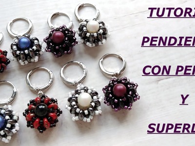 TUTORIAL: Pendientes con Superduo y Perlas | бісероплетіння сережки супердуо | beads diy earrings