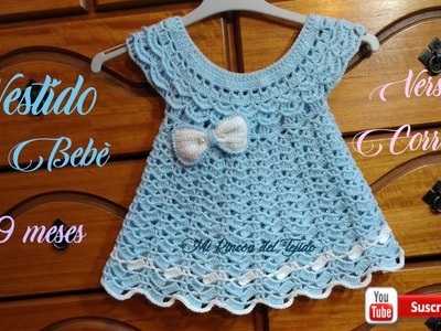 Vestido Bebe a Crochet Tutorial Paso a paso. Parte 1 de 2 (corregido). tığ işi bebek elbisesi