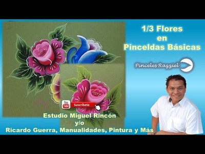 1.3 Flor Roja en pinceladas básicas, pintura decorativa con Miguel Rincón