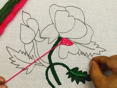 Bordado fantasía : Puntada a cuadros ???? hand embroidery tutorial with checkered stitch
