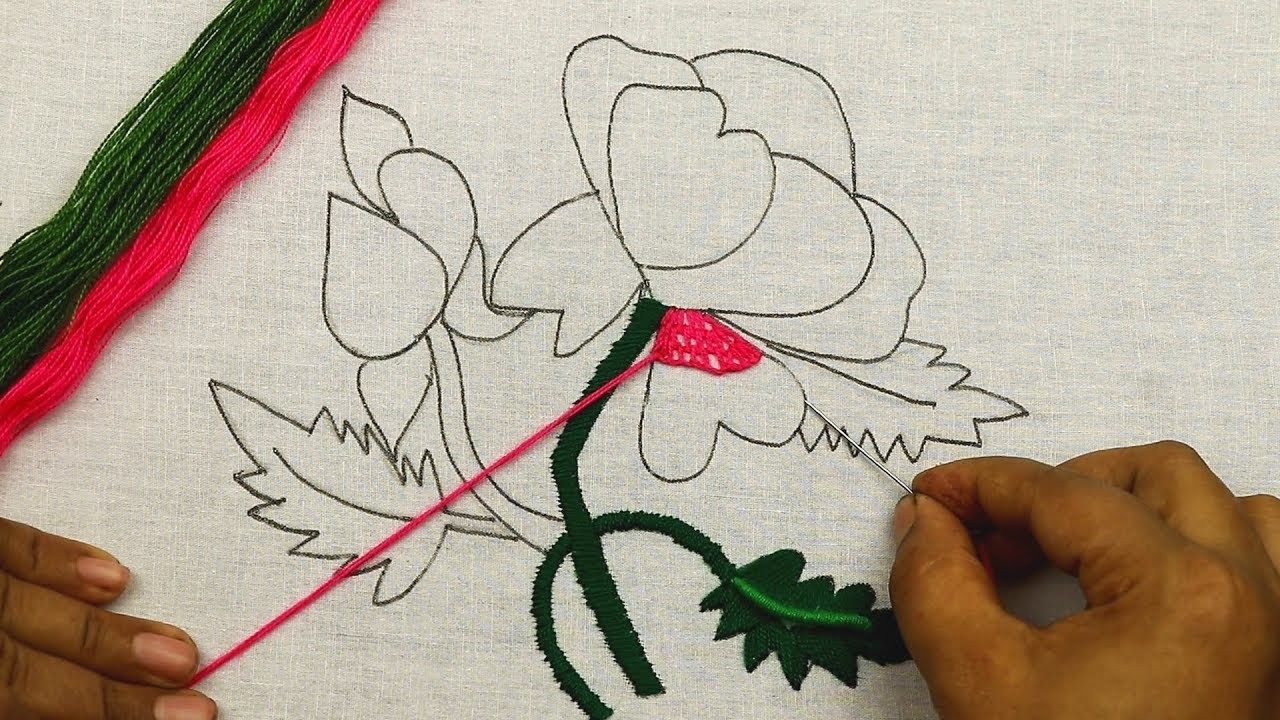 Bordado fantasía : Puntada a cuadros ???? hand embroidery tutorial with checkered stitch