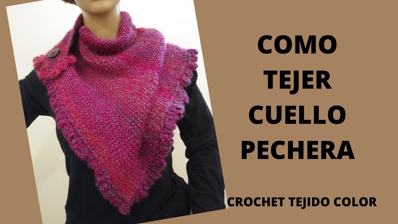 COMO TEJER  CUELLO PECHERA. A DOS AGUJAS. PASO A PASO. SUPER FACIL.TIPO PONCHO. 