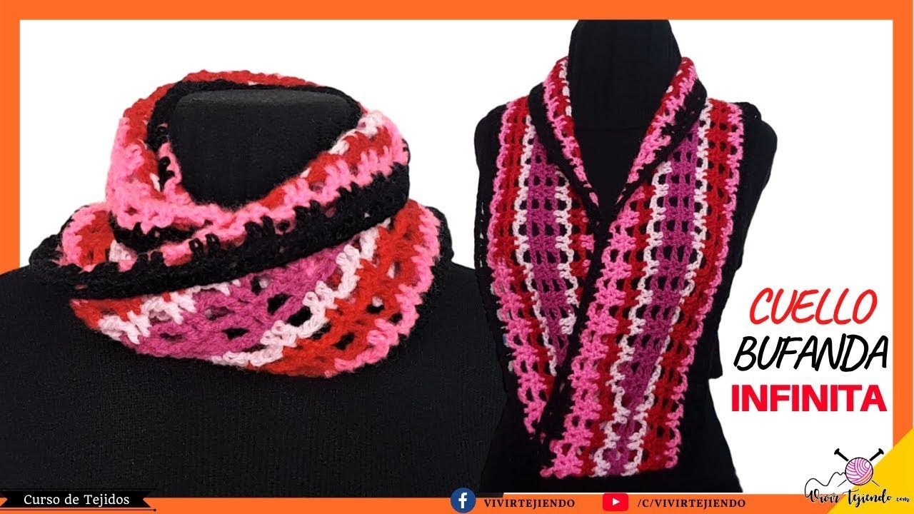 Cuello Bufanda Infinita Multifuncional a Crochet GANCHILLO | Vivirtejiendo