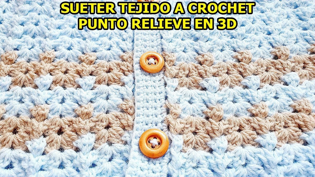 DESCUBRE SUETER - CHAQUETA a Crochet - tejido facil - paso a paso parte #1