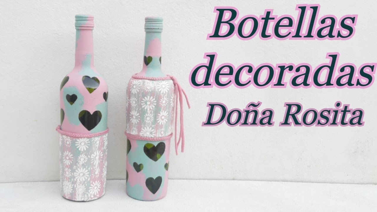 DIY , Reciclaje de botellas de vidrio ,cristal con corazones , Manualidades faciles de hacer