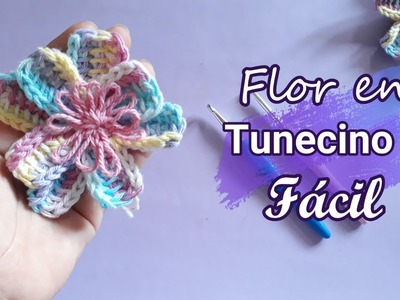 Fácil y rápido FLOR EN CROCHET TUNECINO  | Crochetcosas