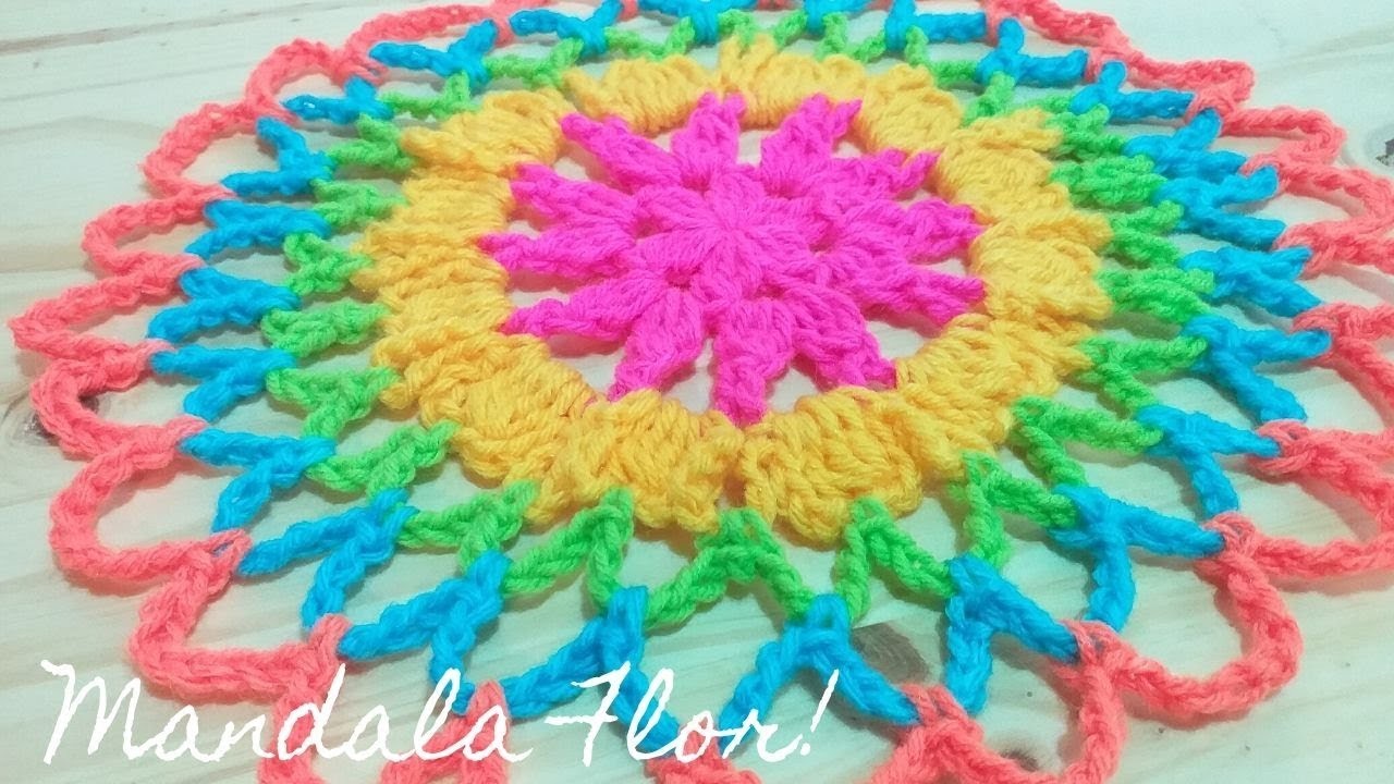 Mandala Flor Multicolor Tejido a Crochet - Paso a Paso