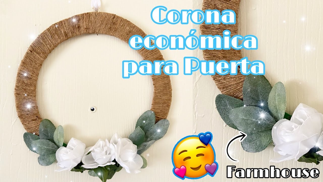 Manualidades con reciclaje.CORONA DECORATIVA PARA PUERTA PRIMAVERA.DIY||Elia Correa