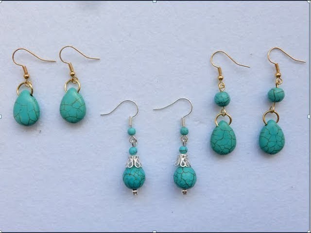TUTORIAL Como hacer aretes facil -DIY -How to  make easy earrings by hand
