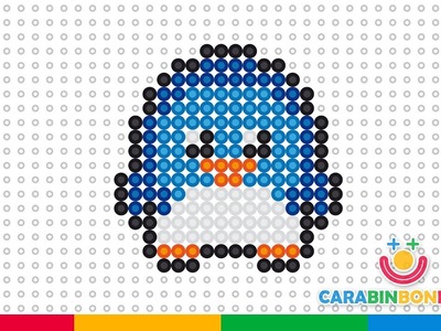 Tutoriales perler hama beads animales - pingüino kawaii - By CARA BIN BON BAND