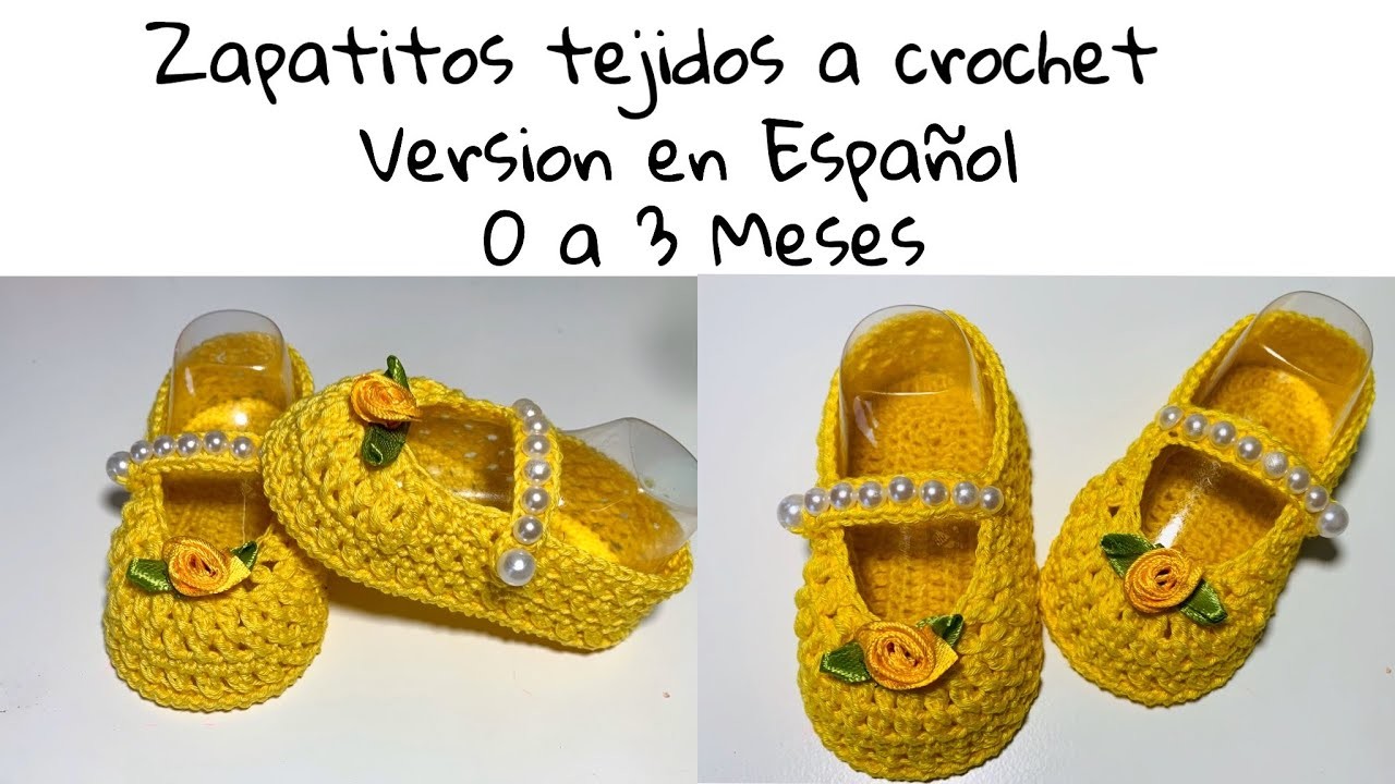 Zapatitos Tejidos A Crochet Para Bebe 0 a 3 Meses | Paso a Paso | Tejidos Bebe