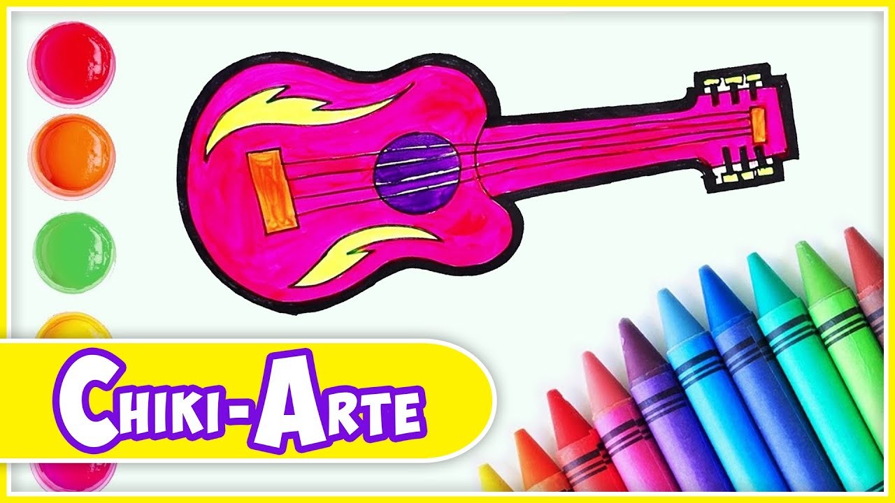 Aprende a Dibujar una Guitarra - Dibujos Infantiles | Chiki-Arte Aprende a Dibujar