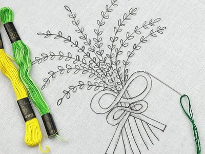 Bordado Fantasía: Ramo de flores (fácil) hand embroidery flower bouquet pattern with easy stitches
