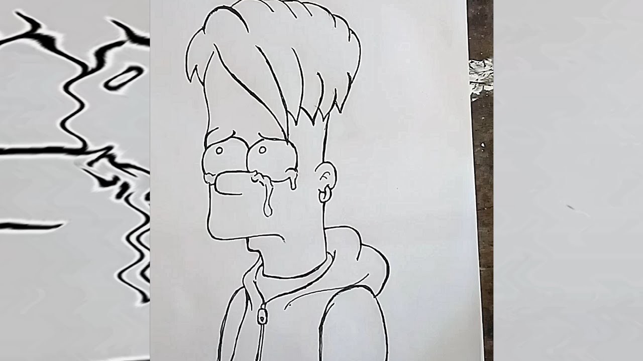 Como dibujar a Bart sad.facil para principiantes