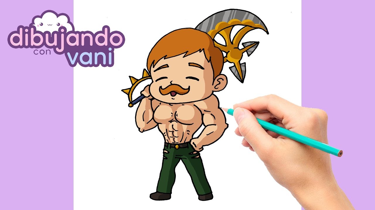COMO DIBUJAR A ESCANOR PASO A PASO - DIBUJOS PARA DIBUJAR - IMAGENES KAWAII DE NANATSU NO TAIZAI