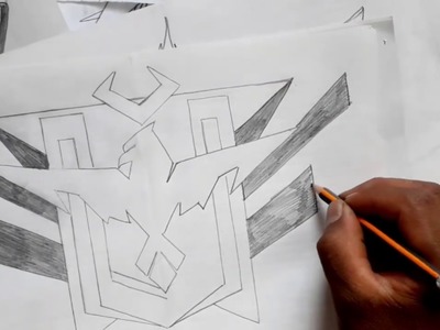 COMO DIBUJAR A PULSO EL ESCUDO LEGENDARIO DE FREE FIRE PASO A PASO Y CON LAPIZ