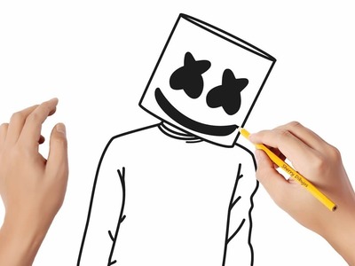 Cómo dibujar Marshmello | Dibujos sencillos