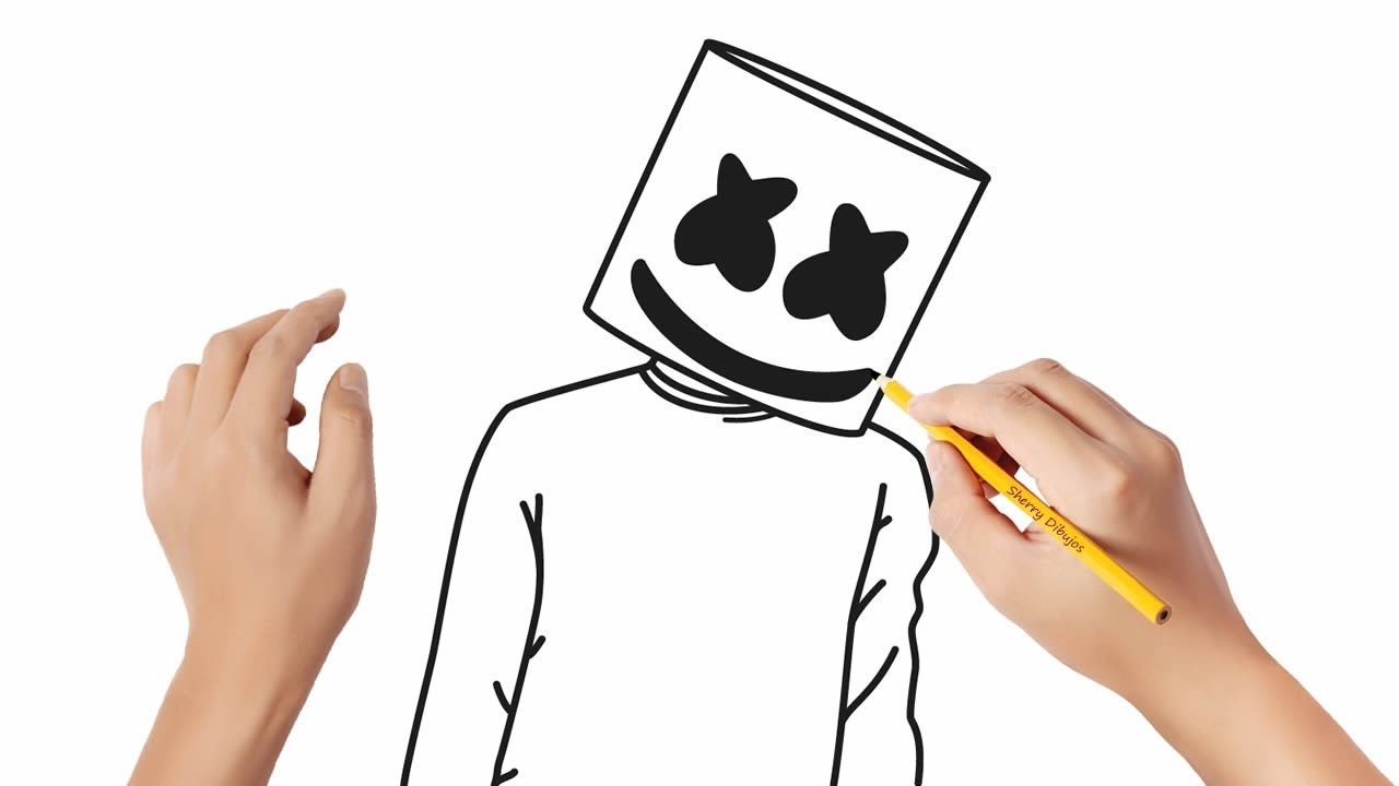 Cómo dibujar Marshmello | Dibujos sencillos