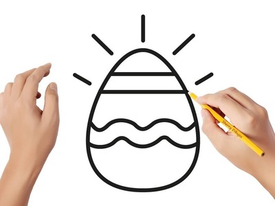Cómo dibujar un huevo de Pascua | Dibujos sencillos ????